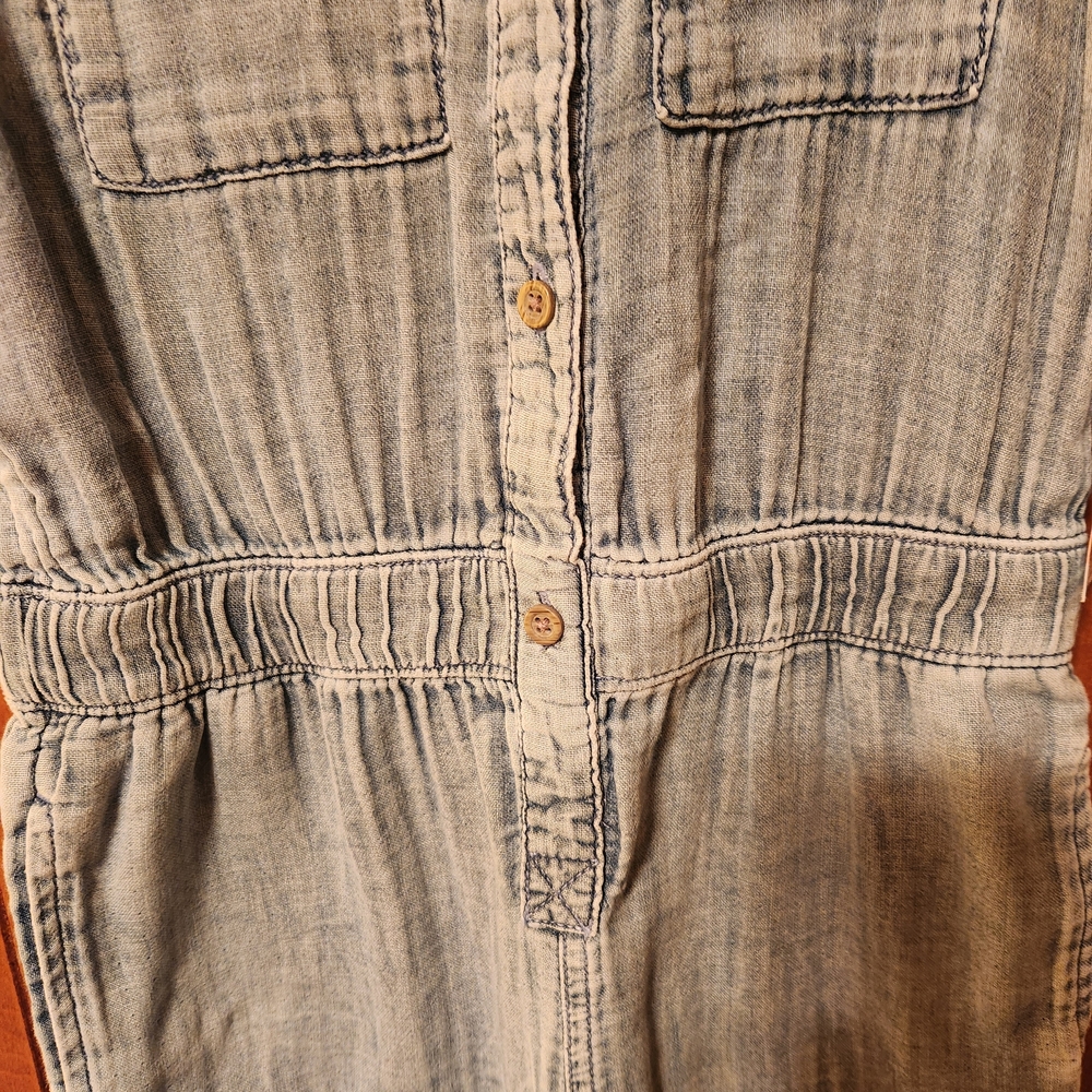 Cat&Jack Lightweight Blue Denim Short Sleeve Jumpsuit, Elastic Waist, Size8, NWT - Picture 5 of 7